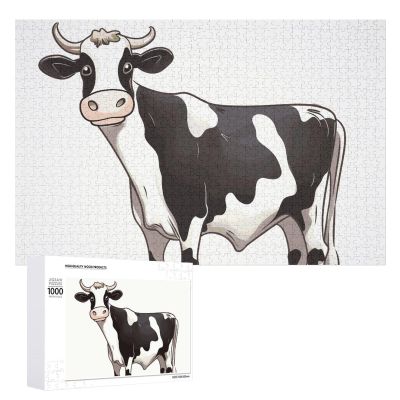 1000 PCS Jigsaw Puzzles Dairy Cow Wooden Puzzle Personalized Picture Puzzle Family Decoration Puzzles for Adults Challenging Puzzle Family Wedding Graduation Present