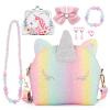 JYPS 7-Piece Unicorn Princess Purse Set - Girls' Dress-Up Accessories with Jewelry & Wallet - Pretend Play Toys for Ages 3+ view 1