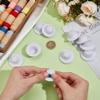 BENECREAT 40 Pcs White Mini Top Hat, 1.6 Inch Tiny Top Hat for Party Decor, Clown Hat Snowman Hats for Crafts and Miniatures, Snowman Doll Pets Cristmas Crafts, Hat Base view 3