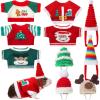 Clysee 10 Pcs Guinea Pig Clothes, 5 Guinea Pig Costume Outfit, 5 Mini Hat with Adjustable Strap Small Animal Warm Vest Sweater Cozy Hand Knitted Hat for Hamster Bunny(Classic) view 1