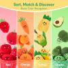 hahaland Baby Sensory Toys - 16 PCS My First Fruit Vegetable Color Sorting Play Food Crinkle, Rattle, Baby Toys 6-12 Months Montessori Toys for 1 Year Old Boy Girl Gifts Toddler Easter Basket Stuffers view 4