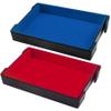 SIQUK 2 Pieces Magnetic Dice Tray Rectangle Folding Dice Rolling Tray PU Leather Dice Trays Dice Holder Storage Box for D&D RPG Dice Games (Red, Royal Blue) view 1