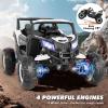 4WD Ride On Car, JOYLDIAS12V Battery Powered Electric Off-Road UTV for Kids, 4X4 Electric Vehicle with 4 Powerful Engines, 2.4G Remote Control, Music, Bluetooth, LED Lights for Boys and Girls, White view 2