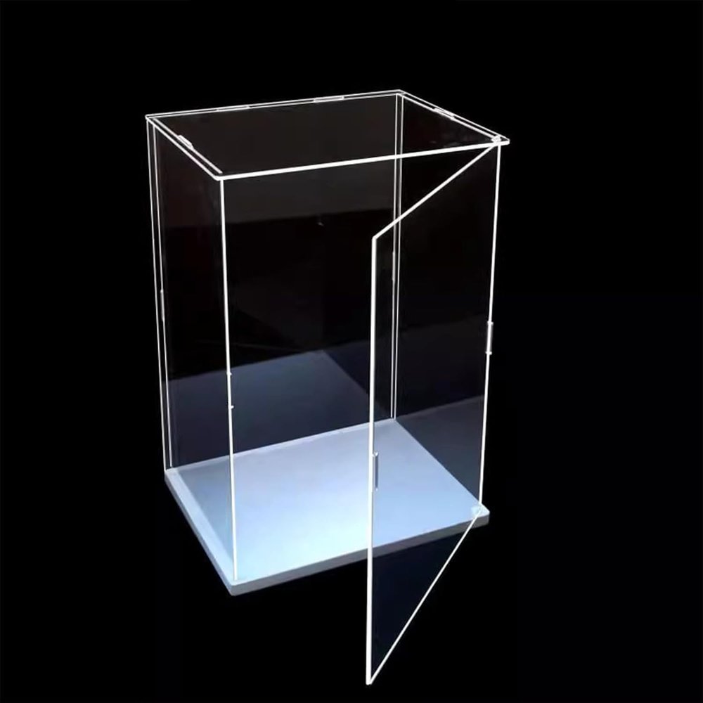 30/ 35/ 40/ 45/ 50/ 55/ 60/ 65/ 70 Tall Stackable Plastic Display Case, Clear Protection Box for Figures Models with Door, Collectibles Storage Cabinets,One Color,45x25x45cm/18x10x18in