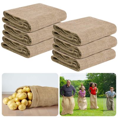 EBaokuup 6 Pack Large Burlap Potato Sack Racing Bags,39"x21" Nature Jute Sacks Race Bags for Adults & Kids Outdoor Game-Reusable Potato Sack Bags for Easter Lawn Games Vegetable Storage Plant Cover