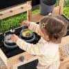 HONEY JOY Fir Wood Outdoor Play Kitchen for Toddlers, Realistic Faucet & Water Tank, Stoves, Sink, Storage Shelf, Outside Kitchen Playset, Mud Kitchen for Kids Outdoor Backyard view 2