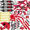 BRCatWPark RC Upgrades Part for 1/10 Granite/Senton 3S & Mega550,Shock,A-Arm,Caster Block,Steering Blocks,Stub Axle Carriers,Links,Gearbox,Center Driveshaft Axles,Support,25T Spline,Steering,Red view 1