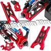 BRCatWPark RC Upgrades Part for 1/10 Granite/Senton 3S & Mega550,Shock,A-Arm,Caster Block,Steering Blocks,Stub Axle Carriers,Links,Gearbox,Center Driveshaft Axles,Support,25T Spline,Steering,Red view 3