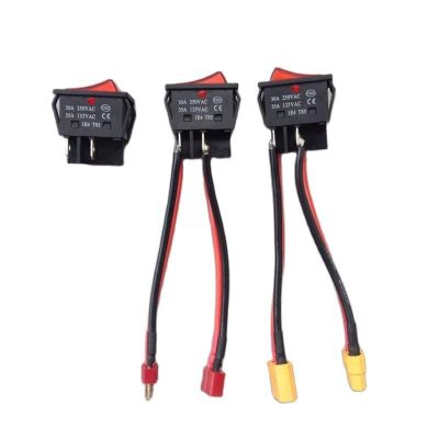 2PCS 30A Voltage 12V 24V High Current Switch with XT60/T Plug 14AWG Cable RC Boat Accessories(with XT60)