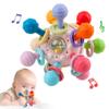 Baby Sensory Teething Toys - Baby Teether & Rattle - Gifts for Infant Newborn Boys Girls 0 3 6 9 12 18 Months - Toddler Montessori Educational Learning Toys (Pink) view 1
