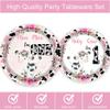 100 Pcs Holy Cow I'm One Birthday Decorations Girl Tableware Cow Print 1st Birthday Party Supplies Includes Plates, Forks, Cups, Napkins for Girls One Year Old Birthday Party Decorations Favors view 2