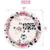100 Pcs Holy Cow I'm One Birthday Decorations Girl Tableware Cow Print 1st Birthday Party Supplies Includes Plates, Forks, Cups, Napkins for Girls One Year Old Birthday Party Decorations Favors view 3