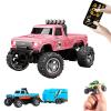 BINGONE Mini Rc Truck,1:64 Scale Monster Truck Remote Control Car with Lights, 2.4Ghz Remote Control, Mini Alloy Monster Truck Rc, Speed/Steering Adjustable view 1