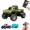 BINGONE Mini Rc Truck,1:64 Scale Monster Truck Remote Control Car with Lights, 2.4Ghz Remote Control, Mini Alloy Monster Truck Rc, Speed/Steering Adjustable view 1