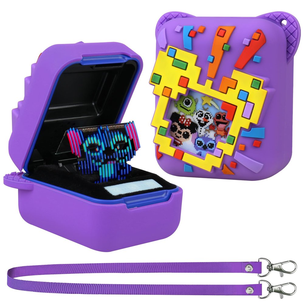 Supmay Silicone Cover Case for Bitzee Disney Interactive Toy, Soft Silicone Protective Bag, Protective Skin Sleeve for Bitzee Virtual Electronic Pets Accessories, Purple