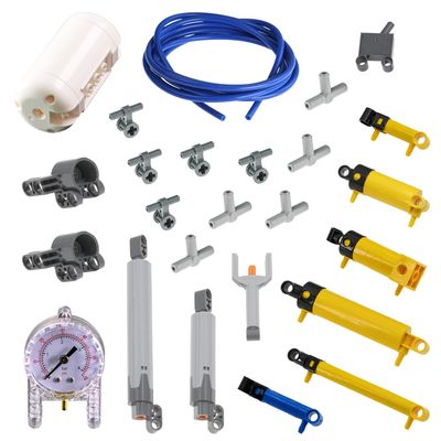 AIMATRIX 25 pcs Pneumatic-Kits Compatible with Technic-Parts, Air-Pump-Cylinder-Hose, Piston-Pressure-Rod, MOC Car-Replacement-Parts