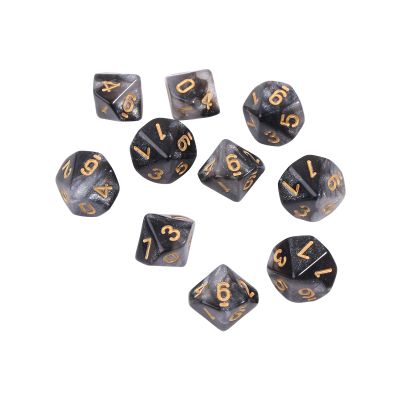 10pcs 10 Sided D10 Polyhedral for Game 15mm RPG Family Party Kid Game Household