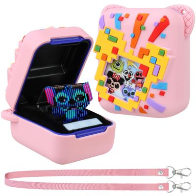 Supmay Silicone Cover Case for Bitzee Disney Interactive Toy, Soft Silicone Protective Bag, Protective Skin Sleeve for Bitzee Virtual Electronic Pets Accessories, Pink