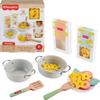 Fisher-Price Wood Pretend Cooking Set, Pots & Pasta Chef, 31 Pieces Play Food & Wooden Utensils for Preschool Kids Ages 3+ Years view 1