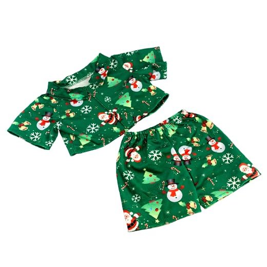 Plush Gear Santa & Snowmen PJ's Fits Most 6"-10" Soft Toy Holiday Pajamas Stuffed Animals Clothes Teddy Bears, Festive Outfit Ideal Dress-Up & Gifting