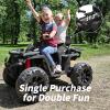 Hikiddo Kids ATV 4 Wheeler, 24V 4WD Electric ATV Ride On Toy for Big Kid with 2-Seater, 4x200W Motor - Black view 3