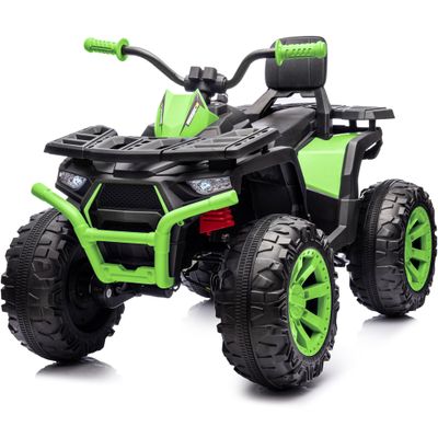 Hikiddo Kids ATV 4 Wheeler, 24V 4WD Electric ATV Ride On Toy for Big Kid with 2-Seater, 4x200W Motor - Green
