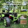 Hikiddo Kids ATV 4 Wheeler, 24V 4WD Electric ATV Ride On Toy for Big Kid with 2-Seater, 4x200W Motor - Green view 4