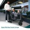 WONDERFOLD W2 Luxe Pro Stroller Wagon (2 Seater) - Collapsible Wagon Stroller with Seats Featuring 5-Point Safety Harnesses and Adjustable Sun Canopy, Charcoal Gray view 2