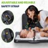 Alpine Wall Mounted Baby Changing Station - Horizontal Baby Changing Table Foldable Diaper Tables with Safety Strap for Commercial Bathroom, ADA Complaint (Hardware Included) Black view 3