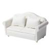 1/12 Scale Miniature Sofa with 2 Cushions, White Dollhouse Couch view 1