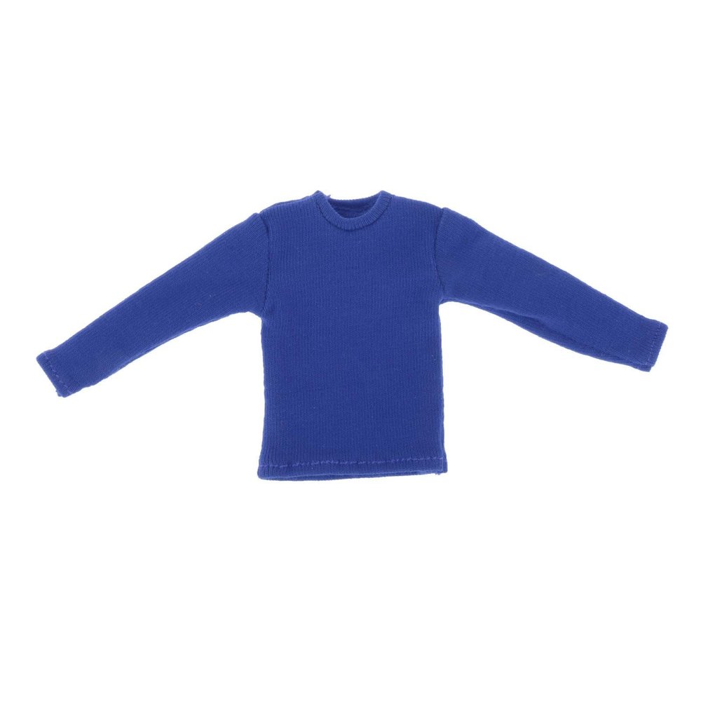 1/12 Scale Navy Long Sleeve T Shirt, Miniature Doll Clothing for 6 Centimeter Male Female Action Figure Accessory, Unisex Cloth Outfit, Simple wear Up Costume