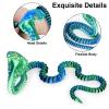 SUMLAND 3D Printed Snake,23 Inch 3D Printed Animals,3D Printed Fidget Toys,Home Office Decor Executive Desk Crystal Cobra Toys Green Blue view 4