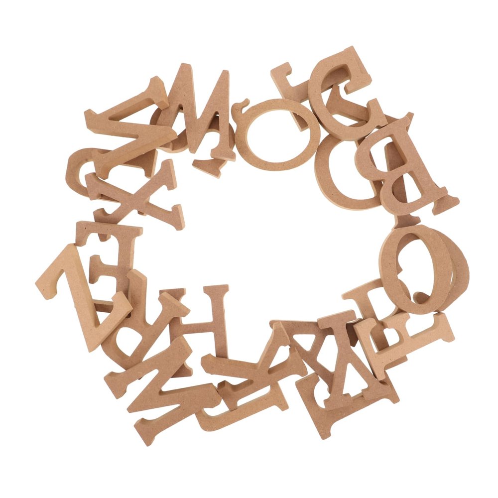 Gogogmee 1set Small Wooden Alphabet Letters Set for Diy Crafts Home Decor Unfinished Letters for Showers Photography Props and Custom Decorations