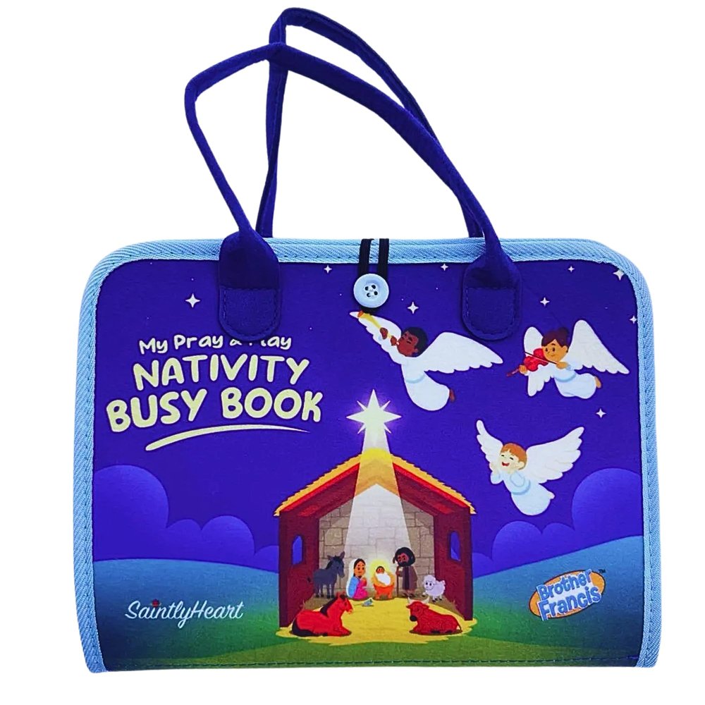 Nativity Pray and Play Quiet Felt Busy Book  Interactive Christian Christmas Activity and Catholic Mass Toy for Children and Preschoolers | Brother Francis & Saintly Heart