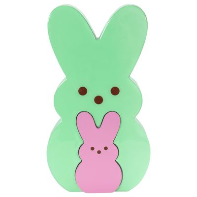 Animal Adventure | Peeps | 9 Collectible Green and Purple Wooden Nesting Bunnies