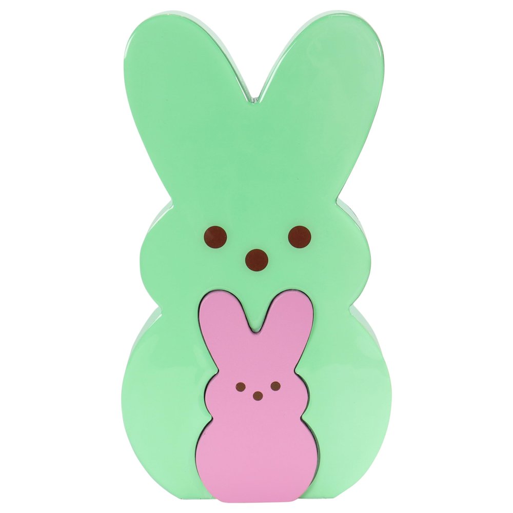 Animal Adventure | Peeps | 9 Collectible Green and Purple Wooden Nesting Bunnies