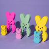 Animal Adventure | Peeps | 9 Collectible Pink and Yellow Wooden Nesting Bunnies view 4