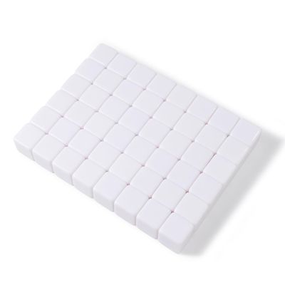 50 pcs 16mm Blank Board Game Dice - White Cubes - DIY Board Game Accessories, Ideal for Sorting, Counting, Classrooms, Replacement Pieces with Storage Bag