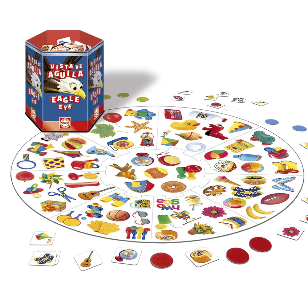 Educa - Eagle Eye | Spy 70 Images - Board Game for Children & Family | Encourages Attention and Observation(20042)