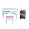 Miniature Vanity Desk with Mirror and Stool 1:12 Scale Dollhouse Make Up Dresser Table with Drawers Decor for Doll House Bedroom Furniture view 1