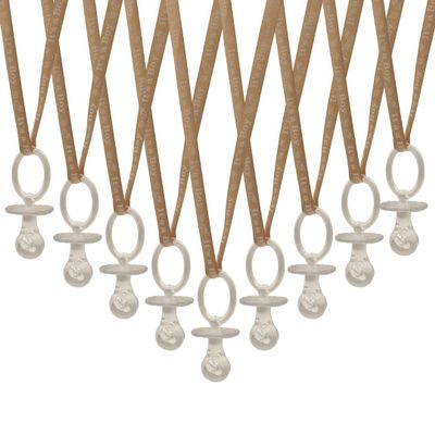 36 Pieces It's a Boy Baby Shower Pacifiers Necklace Acrylic Baby Party Favors Charm Pacifiers Party Decorations Table Scatter (Tan/Clear)