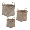 Melrose International 85166DS 9.5 x 8.5 in. 12 x 10.75 in. 13.5 x 11.5 in. Wicker Basket Brown - Set of 3 view 1