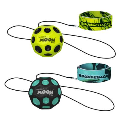 Waboba Bounceback Returning Moon Ball Hyper Bouncy Balls, Extreme Bounce and Fun, Super High Bouncing Ball for Active Play and Outdoor Games - Colors May Vary