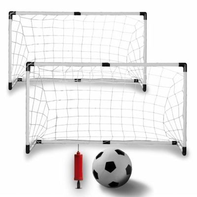 212 Main Set of Two Youth Soccer Goals with Soccer Ball and Pump