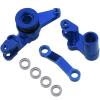 2X Aluminum Steering Bellcranks and Servo Saver Set with Bearings for Tra-xxas 1/10 for SLA-sh 4X4 for Hop-Up Navy Blue view 3