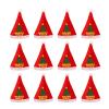 12Pcs Adult Size Santa Hat With White Belt Festival Santa Hat Christmas Party Decoration Stylish Party Supplies view 1