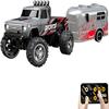Atlodas Mini Rc Truck, Mini RC Monster Truck, 1:64 Scale Monster Truck Remote Control Car with Lights, 2.4Ghz Remote Control, Speed/Steering Adjustable (Grey) view 1