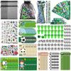 Aneco 340 Pieces Soccer Party Favor Set Soccer Goodie Bags Stuffers Mini Card Pencils Sharpener Eraser Stamp Slap Bracelet Sticker School Stationery Bulk for Sports Party Team Game Prize Birthday Gift view 1