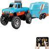 Atlodas Mini Rc Truck, Mini RC Monster Truck, 1:64 Scale Monster Truck Remote Control Car with Lights, 2.4Ghz Remote Control, Speed/Steering Adjustable(Blue) view 1