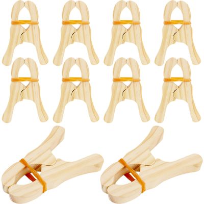 10 Pcs Wooden Game Clips Set for Fort Building and Play - Kids School Playground Building Games Silk Clips